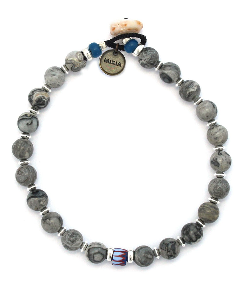 6mm Stone Bracelet / Grey Jasper - STER/EO MUCBraceletMikiaMGrey