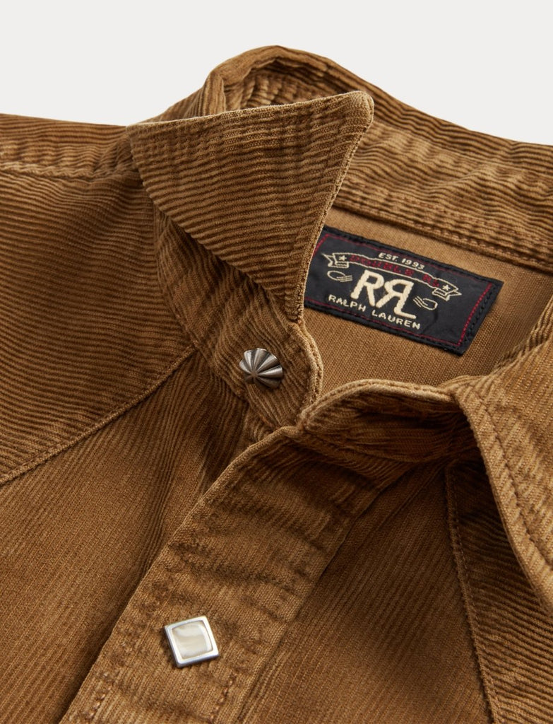 Buffalo Corduroy Western Shirt / Faded Tan - STER/EO MUCPlain ShirtsRRLMBrown