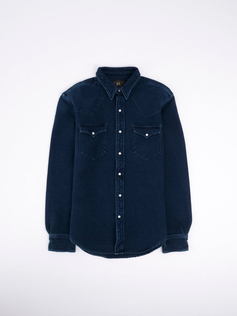 Buffalo Sport Shirt Brushed Chamois / Indigo - STER/EO MUCPlain ShirtsRRLMBlue