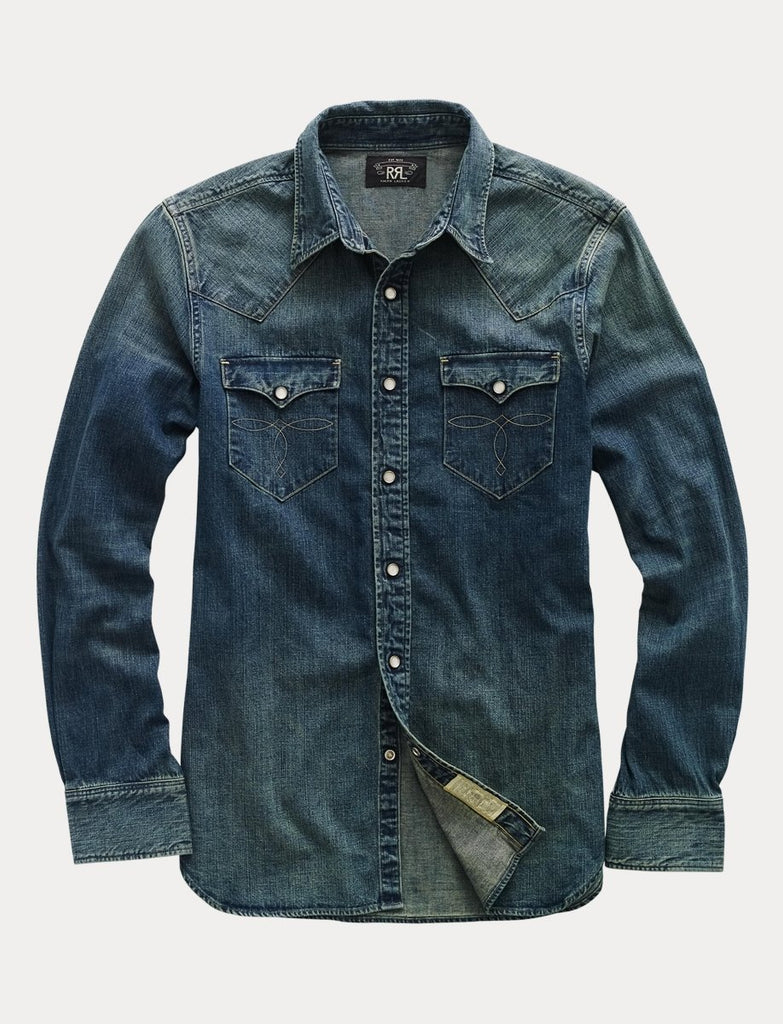Buffalo Western Denim Shirt / Dark Wash - STER/EO MUCDenim ShirtRRLMBlue