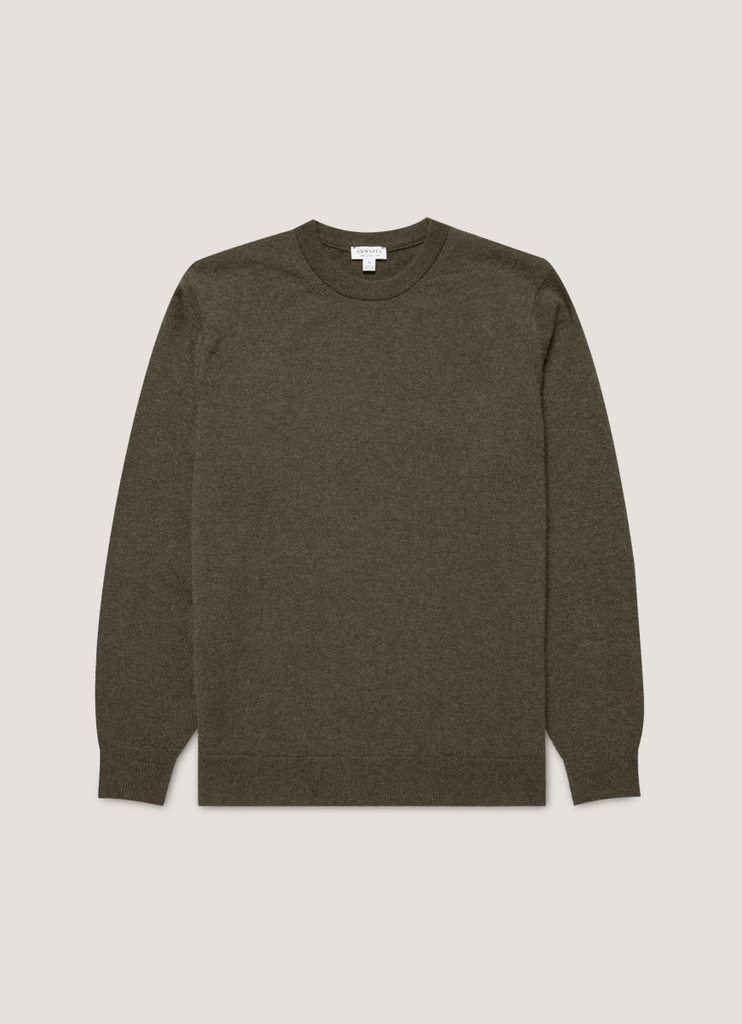 Cashmere Crew / Khaki - STER/EO MUCKnitwearSunspelMGreen