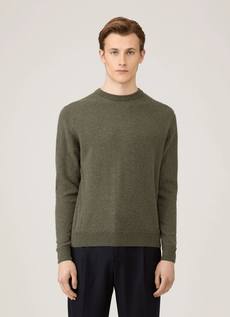 Cashmere Crew / Khaki - STER/EO MUCKnitwearSunspelMGreen