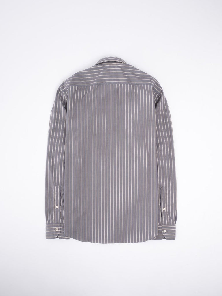 Classic Double Stripe Shirt / Antracite/Brown/Cream - STER/EO MUCPatterned ShirtsSalvatore Piccolo39Grey