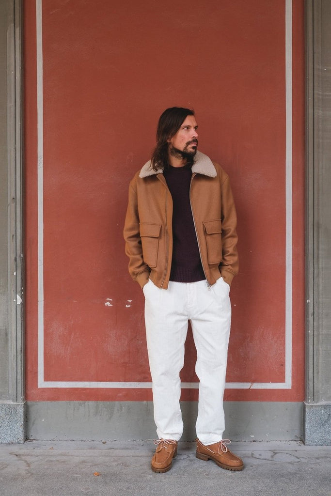 Corduroy Chino Loose Carrot Fit / Antique White - STER/EO MUCTrousersThe.Nim31White