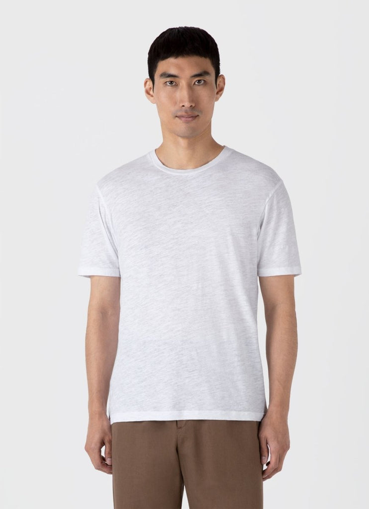 Cotton Linen T-Shirt / White - STER/EO MUCT-ShirtSunspelMWhite