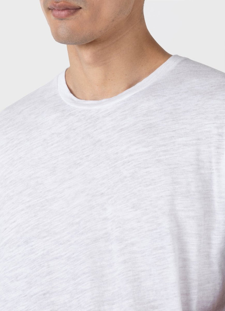 Cotton Linen T-Shirt / White - STER/EO MUCT-ShirtSunspelMWhite