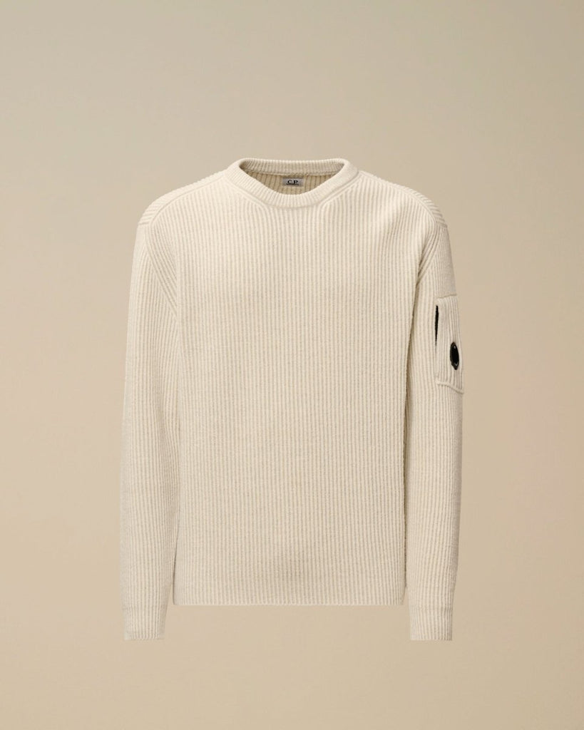 Crew Neck Fleece Knit / White Melange - STER/EO MUCKnitwearC.P. CompanyMWhite