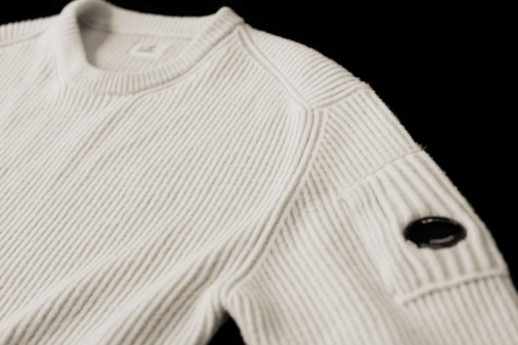 Crew Neck Fleece Knit / White Melange - STER/EO MUCKnitwearC.P. CompanyMWhite