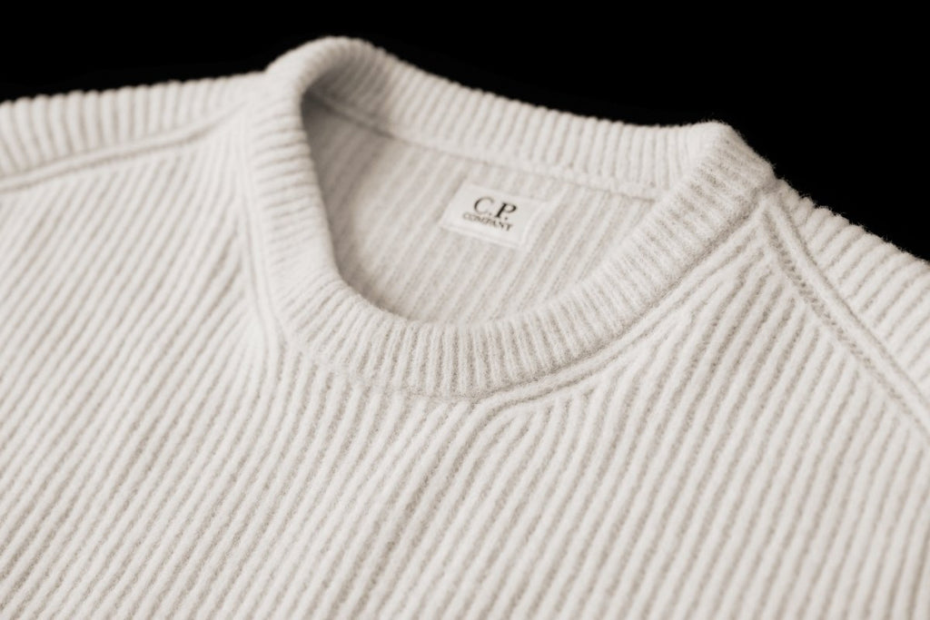 Crew Neck Fleece Knit / White Melange - STER/EO MUCKnitwearC.P. CompanyMWhite