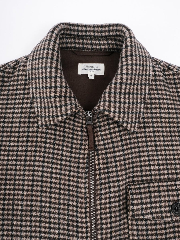 Dandy Short Cruiser Jacket / Brown Blue Houndstooth - STER/EO MUCJacketHartford48Brown