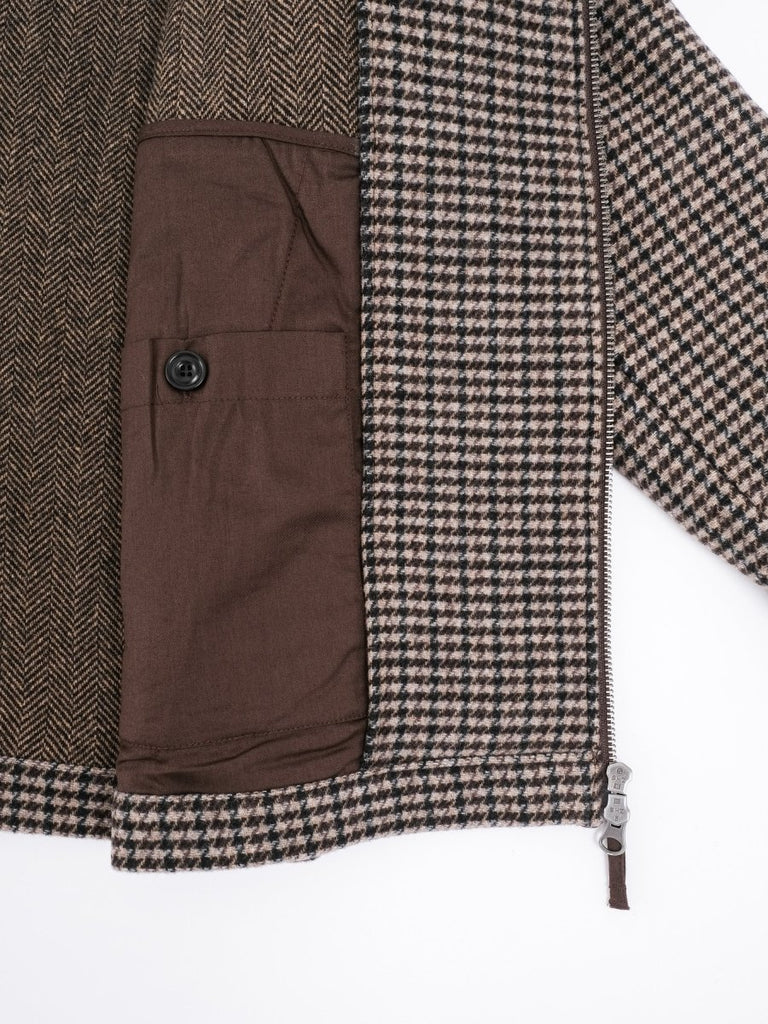 Dandy Short Cruiser Jacket / Brown Blue Houndstooth - STER/EO MUCJacketHartford48Brown