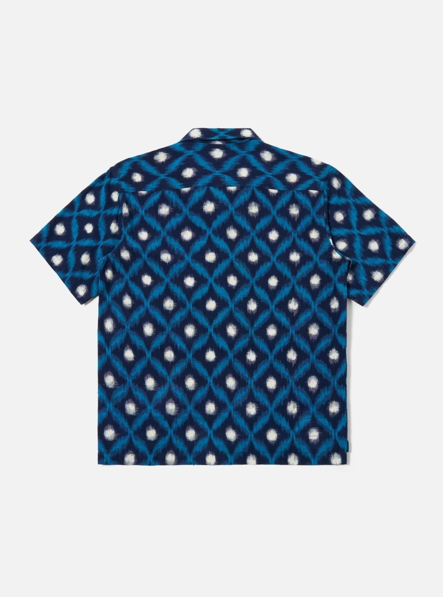 Deck Shirt Diamond Ikat / Indigo - STER/EO MUCShirt Short SleeveUniversal WorksMBlue