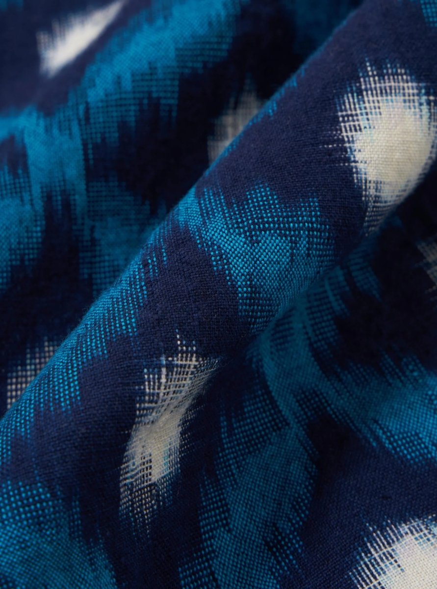 Deck Shirt Diamond Ikat / Indigo - STER/EO MUCShirt Short SleeveUniversal WorksMBlue
