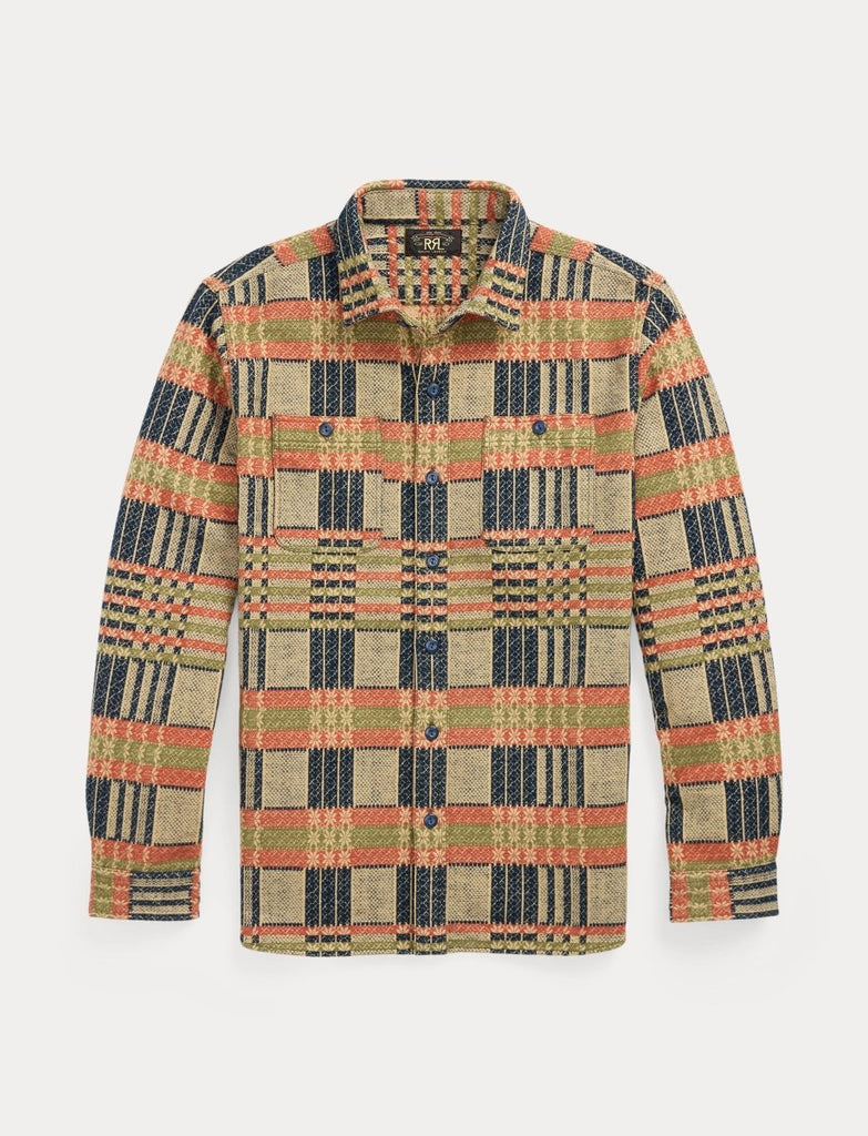 Farrell Jaquard LSL Shirt / Navy Multi Color - STER/EO MUCOvershirtRRLMMulticolour