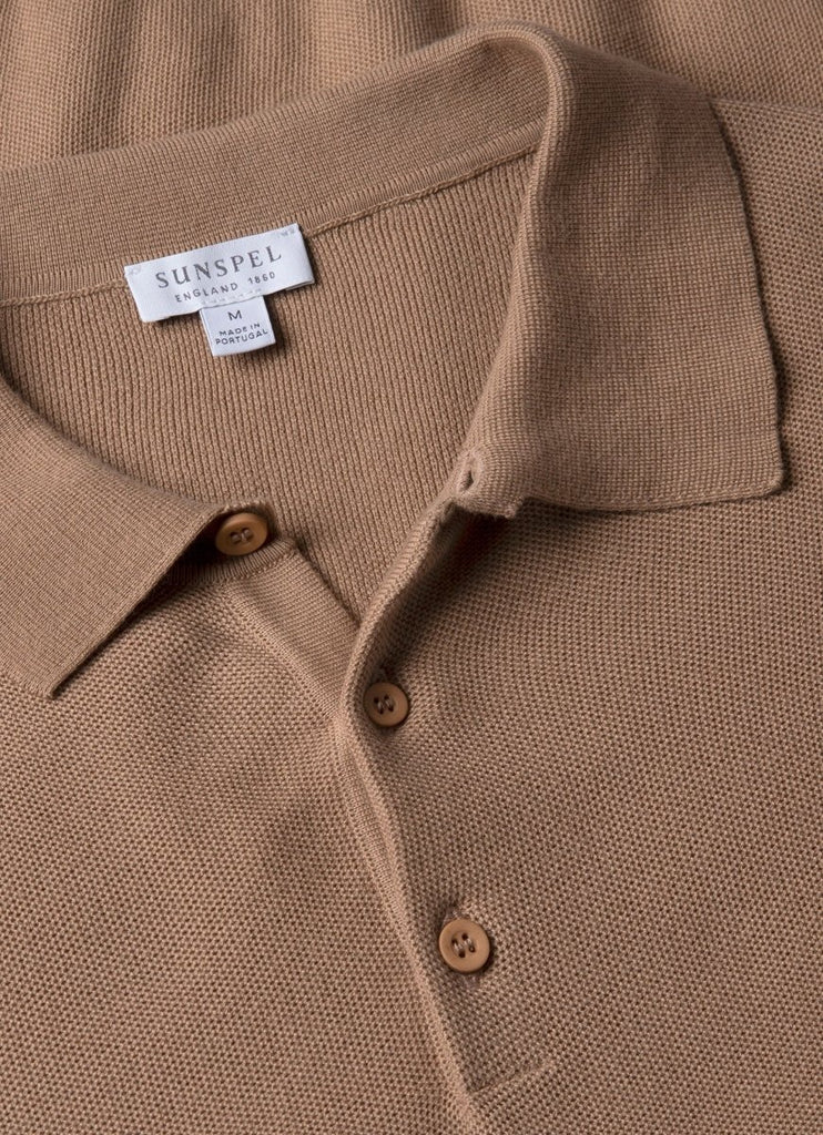 Fine Texture Polo Shirt / Dune - STER/EO MUCPolo - ShirtsSunspelMBeige