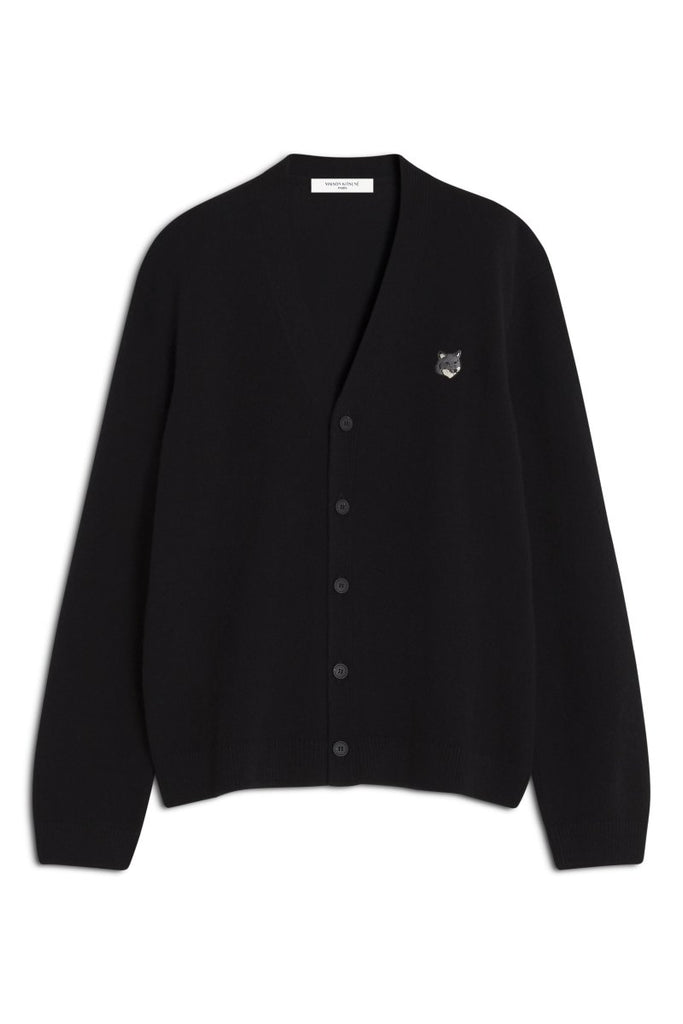 Fox Head Lambswool Cardigan / Black - STER/EO MUCCardigansMaison KitsunéMBlack