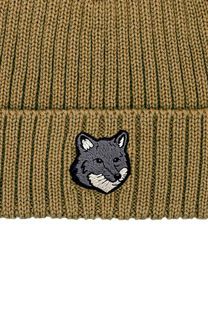 Fox Head Large Beanie / Canvas Brown - STER/EO MUCBeaniesMaison KitsunéBrown