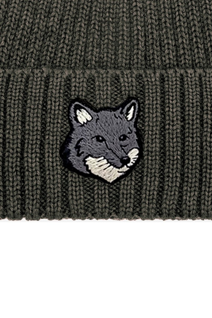 Fox Head Large Beanie / Laurel Green - STER/EO MUCBeaniesMaison KitsunéGreen