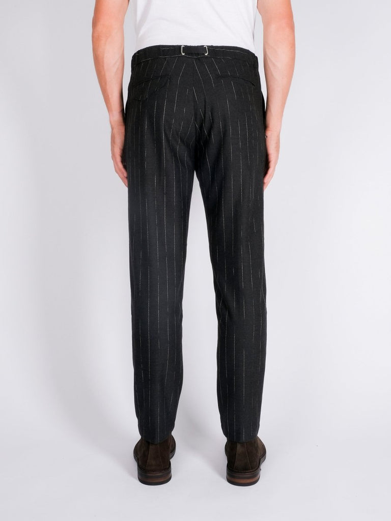 Greg Jacquard Pinstripe / Antracite - STER/EO MUCTrousersWhite Sand46Grey