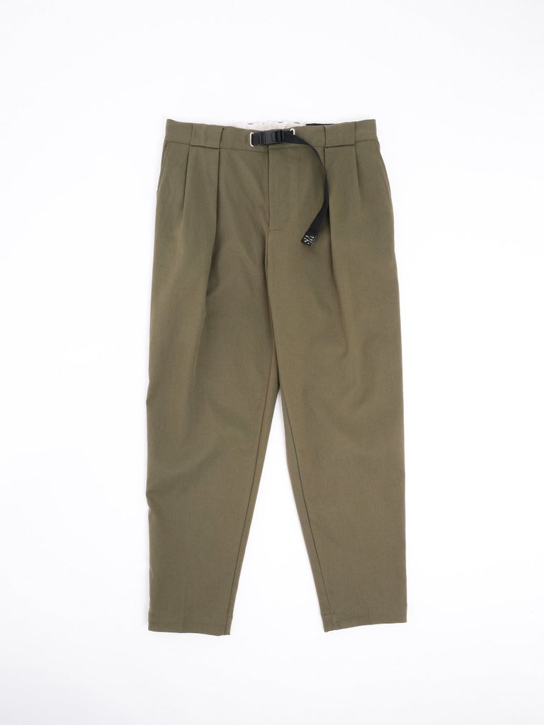 Greg Pleated Military Twill Pant / Olive - STER/EO MUCTrousersWhite Sand48Green