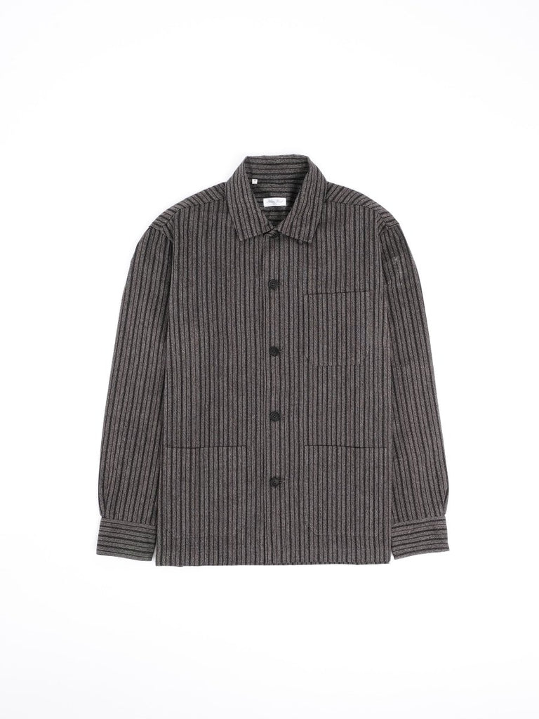 Handmade Work Overhirt / Black Herringbone Stripe - STER/EO MUCOvershirtSalvatore PiccoloMGrey