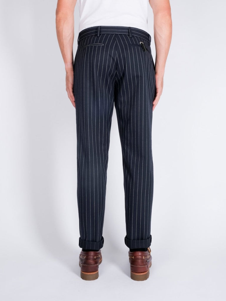 Jack Flannel Chalk Stripes / Navy - STER/EO MUCTrousersWhite Sand46Blue
