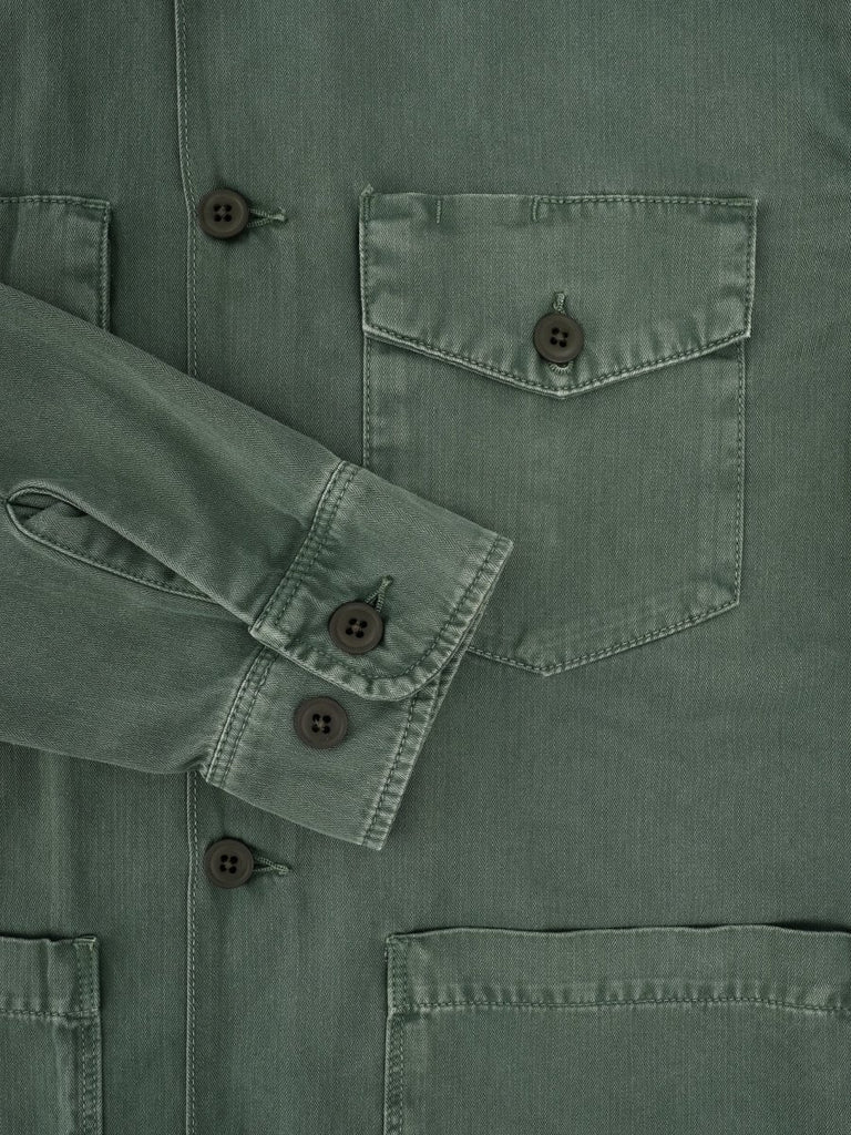 Jeffrey Herringbone Overshirt / Military - STER/EO MUCJacketHartfordSGreen