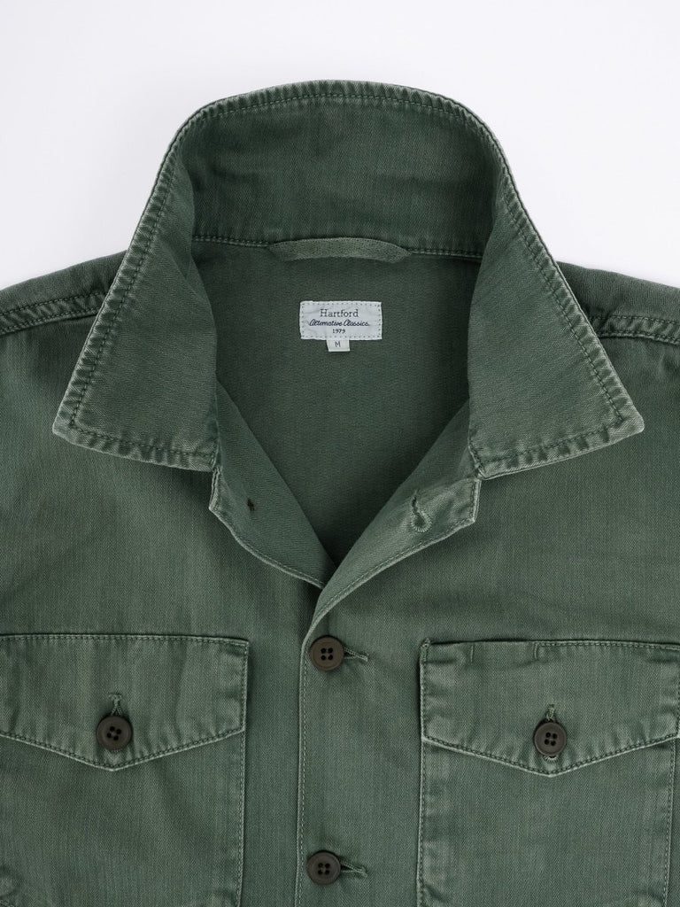 Jeffrey Herringbone Overshirt / Military - STER/EO MUCJacketHartfordSGreen