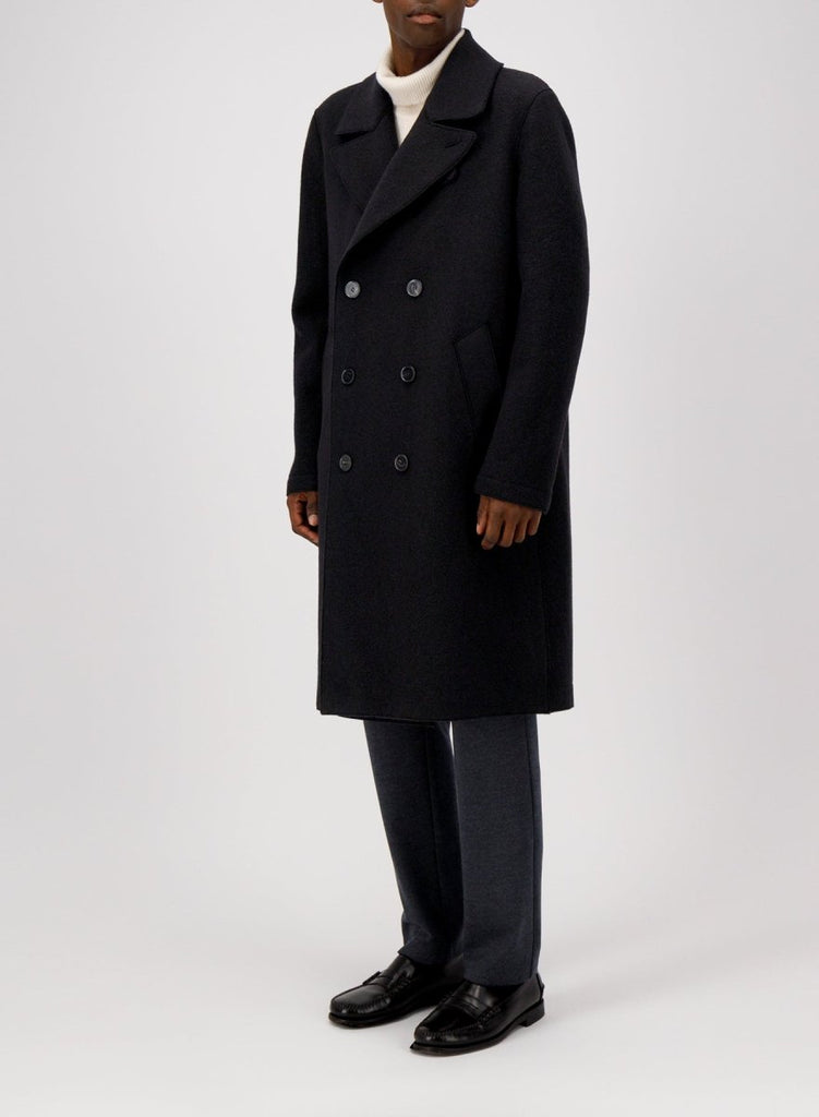 Long Peacoat Boiled Wool / Black - STER/EO MUCCoatHarris Wharf London48Black
