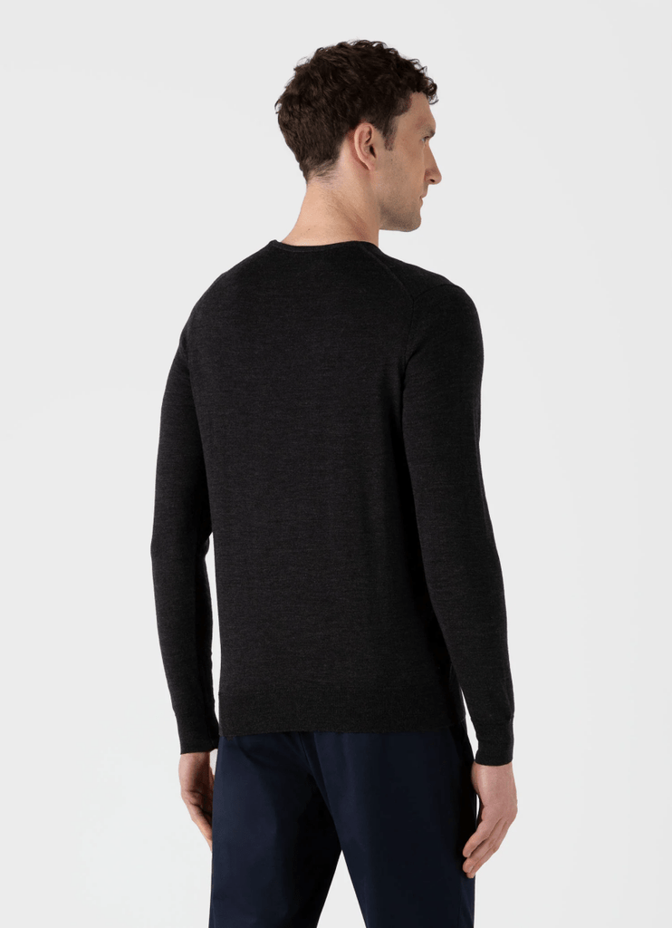 Merino Crew Neck Jumper / Charcoal Melange - STER/EO MUCKnitwearSunspelMGrey