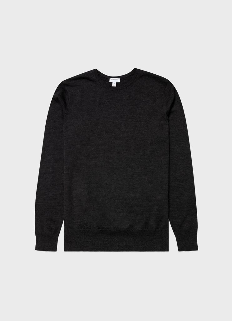 Merino Crew Neck Jumper / Charcoal Melange - STER/EO MUCKnitwearSunspelMGrey