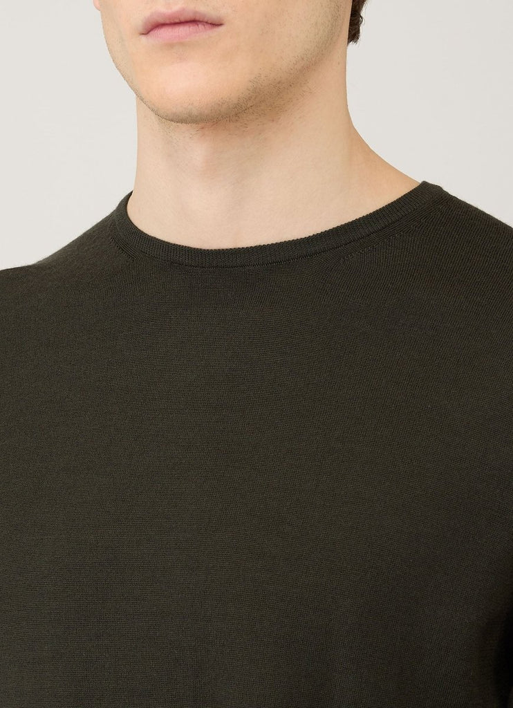 Merino Crew Neck Jumper / Dark Green - STER/EO MUCKnitwearSunspelMGreen
