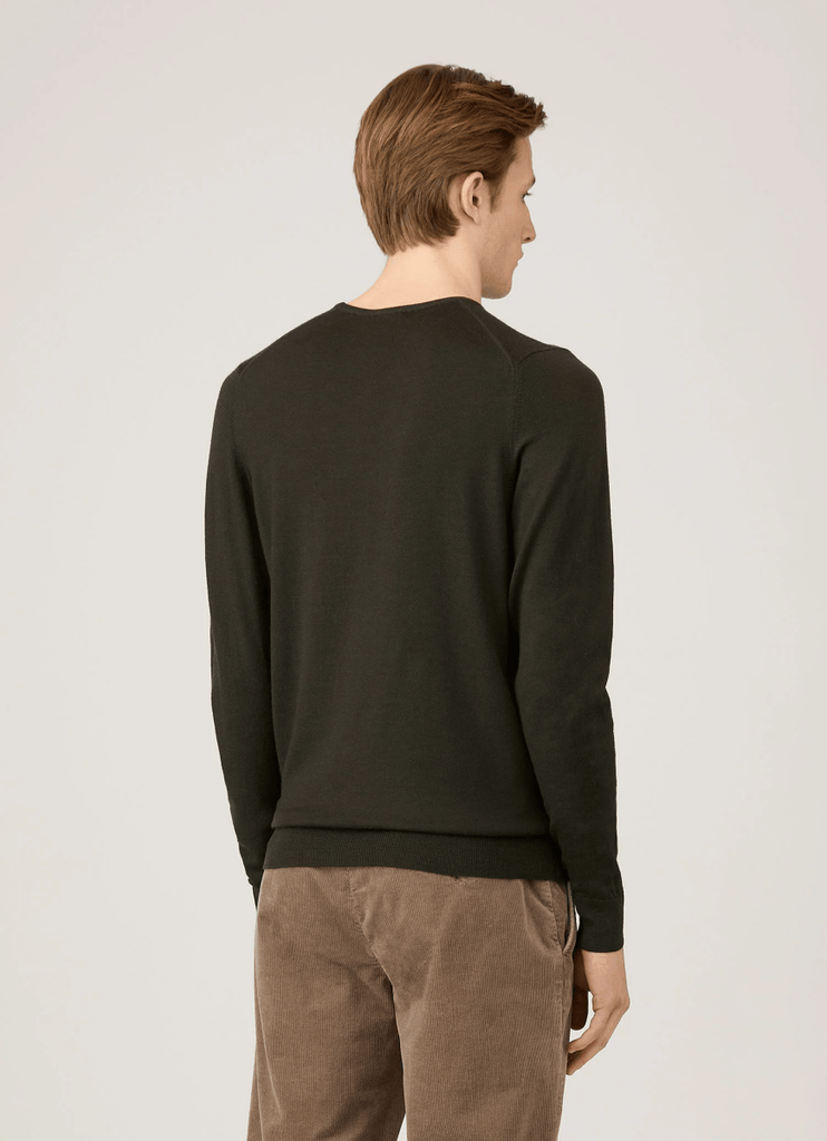 Merino Crew Neck Jumper / Dark Green - STER/EO MUCKnitwearSunspelMGreen