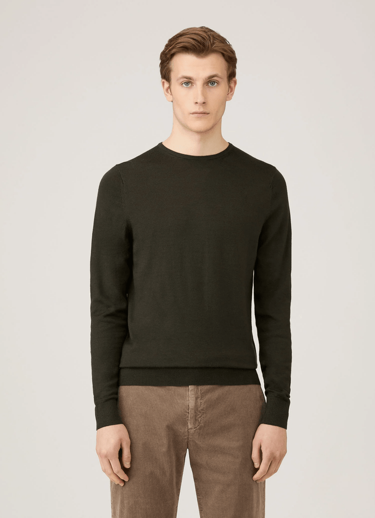 Merino Crew Neck Jumper / Dark Green - STER/EO MUCKnitwearSunspelMGreen