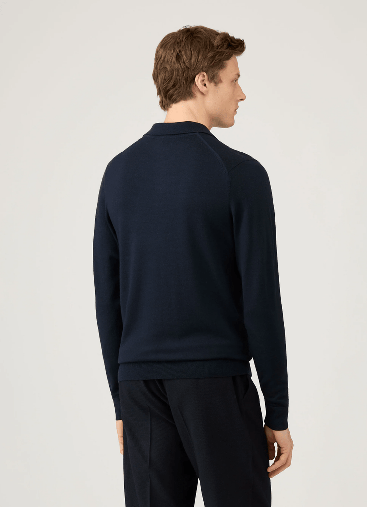 Merino Long Sleeve Polo / Navy - STER/EO MUCPolo - ShirtSunspelMBlue
