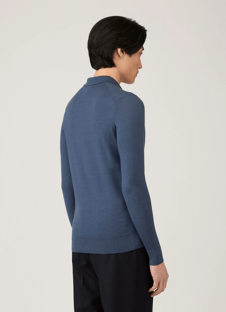 Merino Long Sleeve Polo / Slate Blue - STER/EO MUCPolo - ShirtsSunspelMBlue