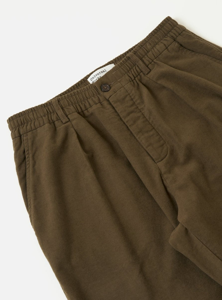 Moleskin Pleated Track Pant / Khaki - STER/EO MUCTrousersUniversal Works30Brown