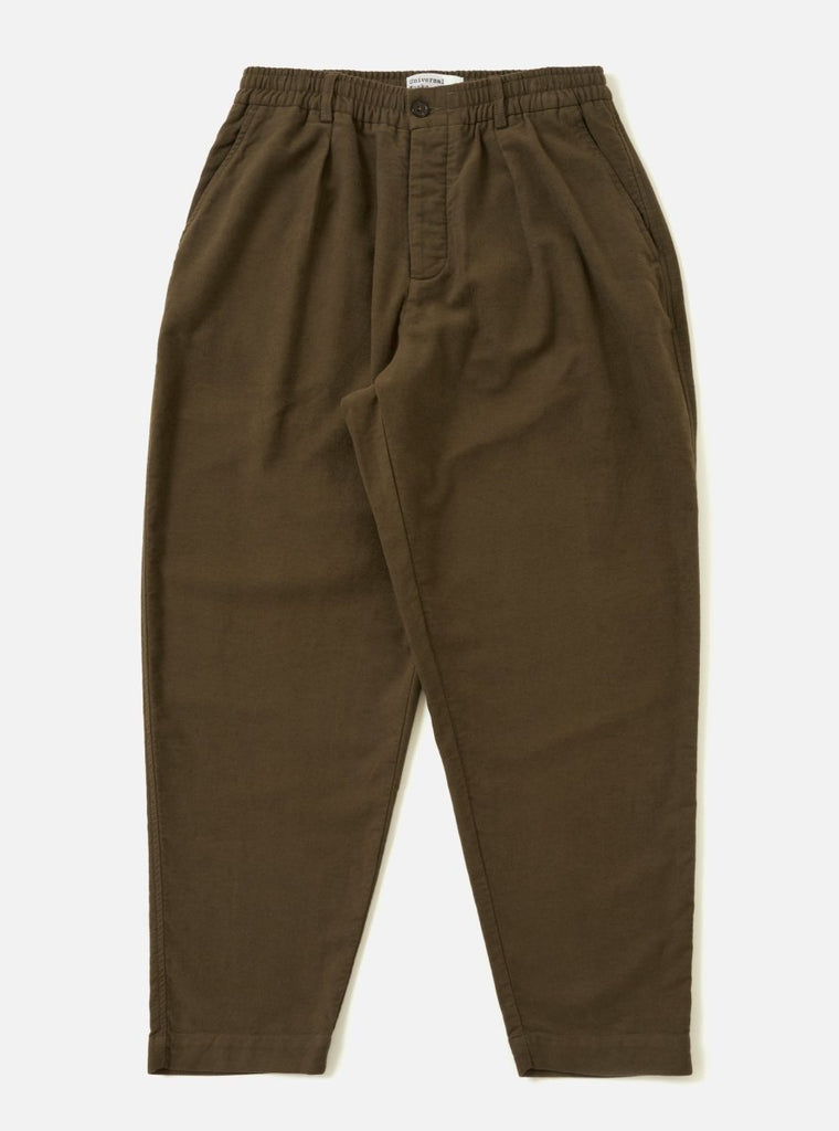 Moleskin Pleated Track Pant / Khaki - STER/EO MUCTrousersUniversal Works30Brown