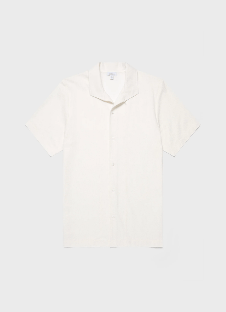 Open Collar Mesh Shirt / Ecru - STER/EO MUCShirt Short SleeveSunspelMWhite
