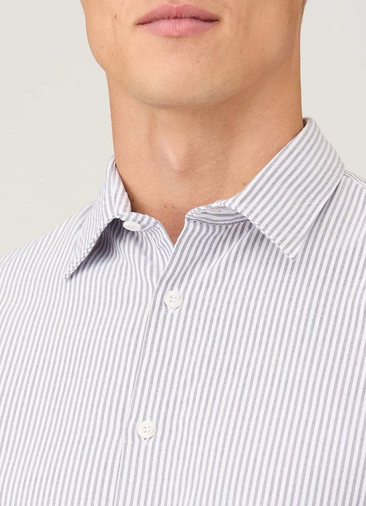 Oxford Stripe Shirt / White/Navy - STER/EO MUCPatterned ShirtsSunspelMMulticolour