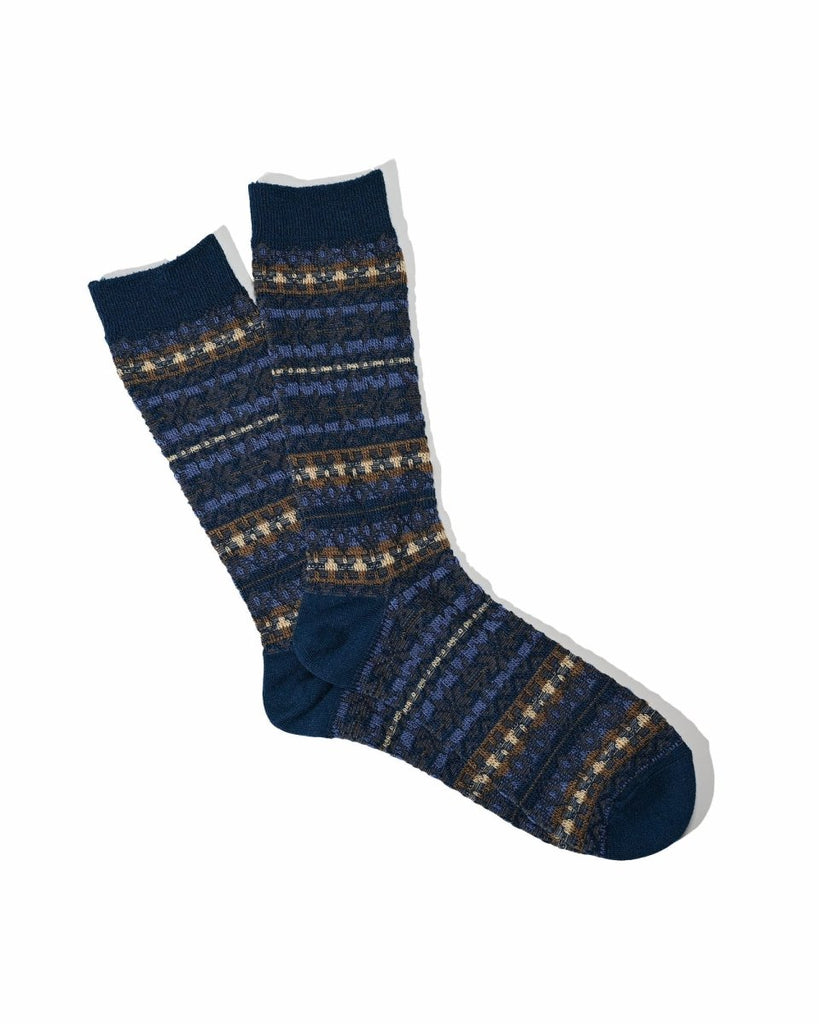 Reverse Snow Pattern JQ Crew / Ink Blue - STER/EO MUCSocksAnonymous IsmBlue