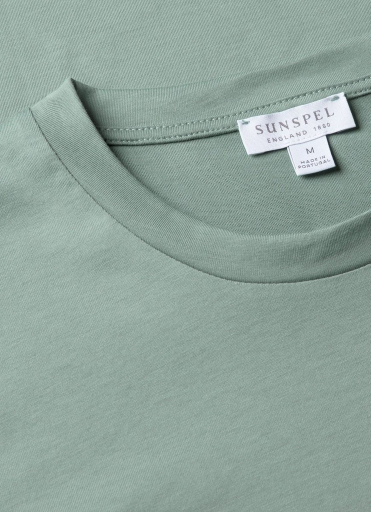 Riviera Crew T-Shirt / Steel Green - STER/EO MUCT-ShirtSunspelMGreen