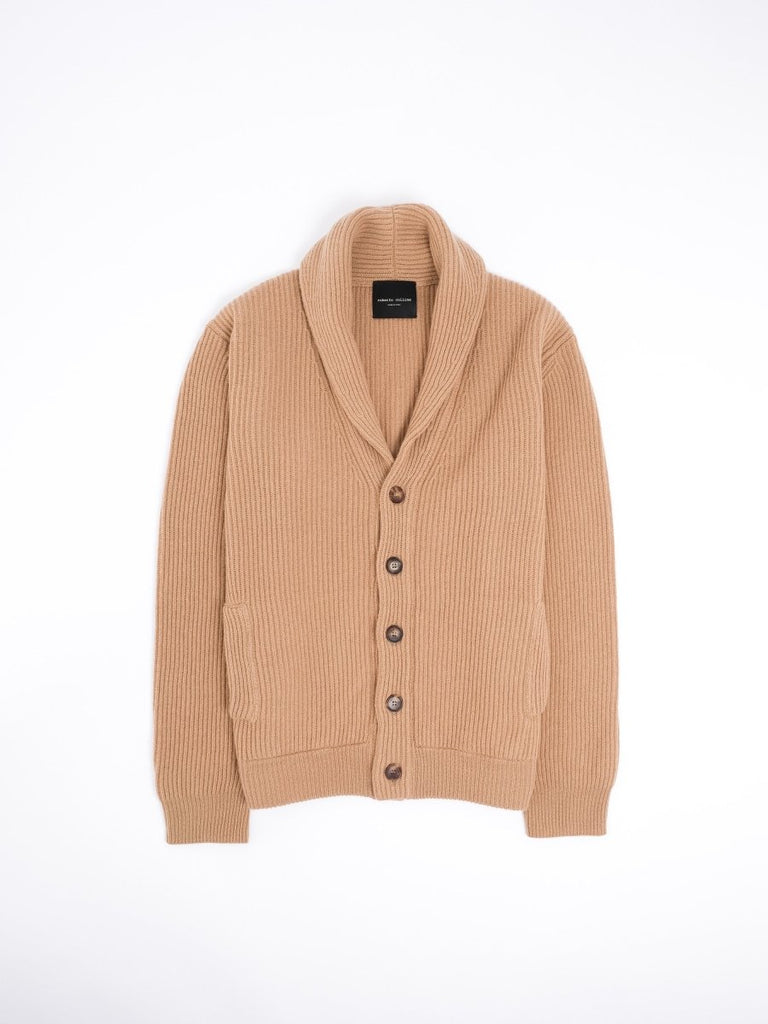 Shawl Collar Ribbed Merino Jacket / Cammello - STER/EO MUCCardigansRoberto Collina48Beige