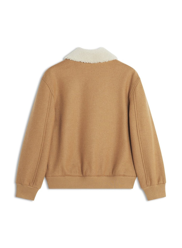 Shearling Collar Wool Jacket / Ginger Brown - STER/EO MUCBomberMaison KitsunéMBrown