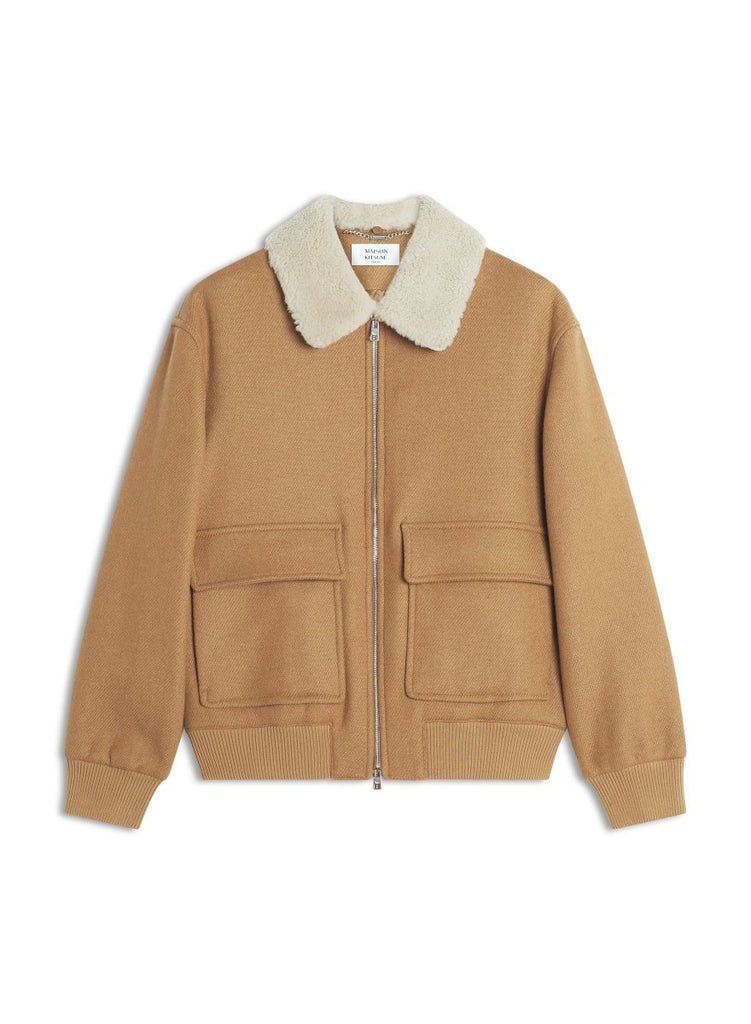 Shearling Collar Wool Jacket / Ginger Brown - STER/EO MUCBomberMaison KitsunéMBrown