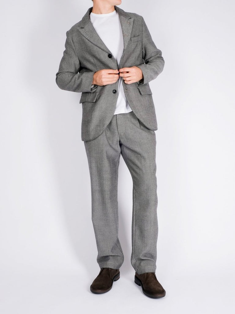 Smith Wool Doppia Pence Pant / Washed Stripe - STER/EO MUCTrousersOriginal Vintage Style46Grey