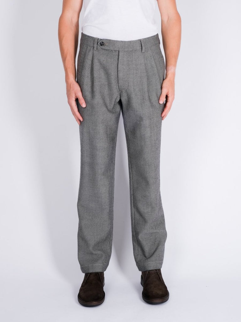 Smith Wool Doppia Pence Pant / Washed Stripe - STER/EO MUCTrousersOriginal Vintage Style46Grey
