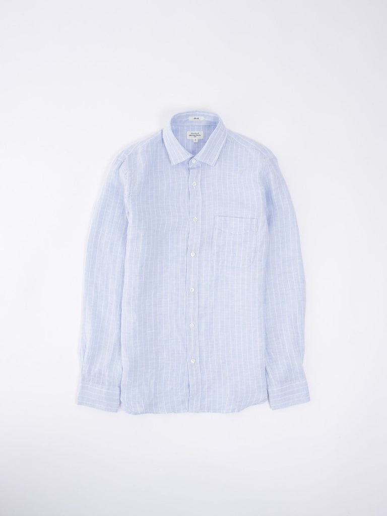 Storm Linen Stripe / White/Sky Blue - STER/EO MUCPatterned ShirtsHartfordMBlue