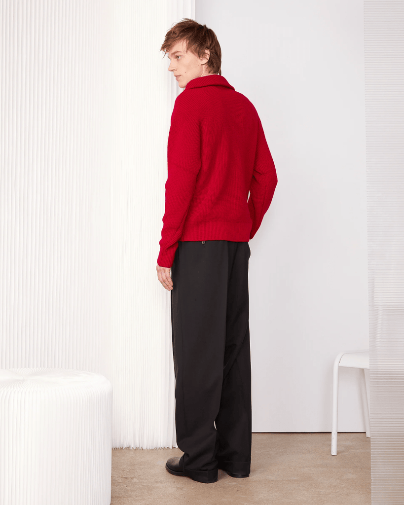 Tarek Mock Troyer Merino Rib / Passion Red - STER/EO MUCKnitwearOfficine GénéraleMRed