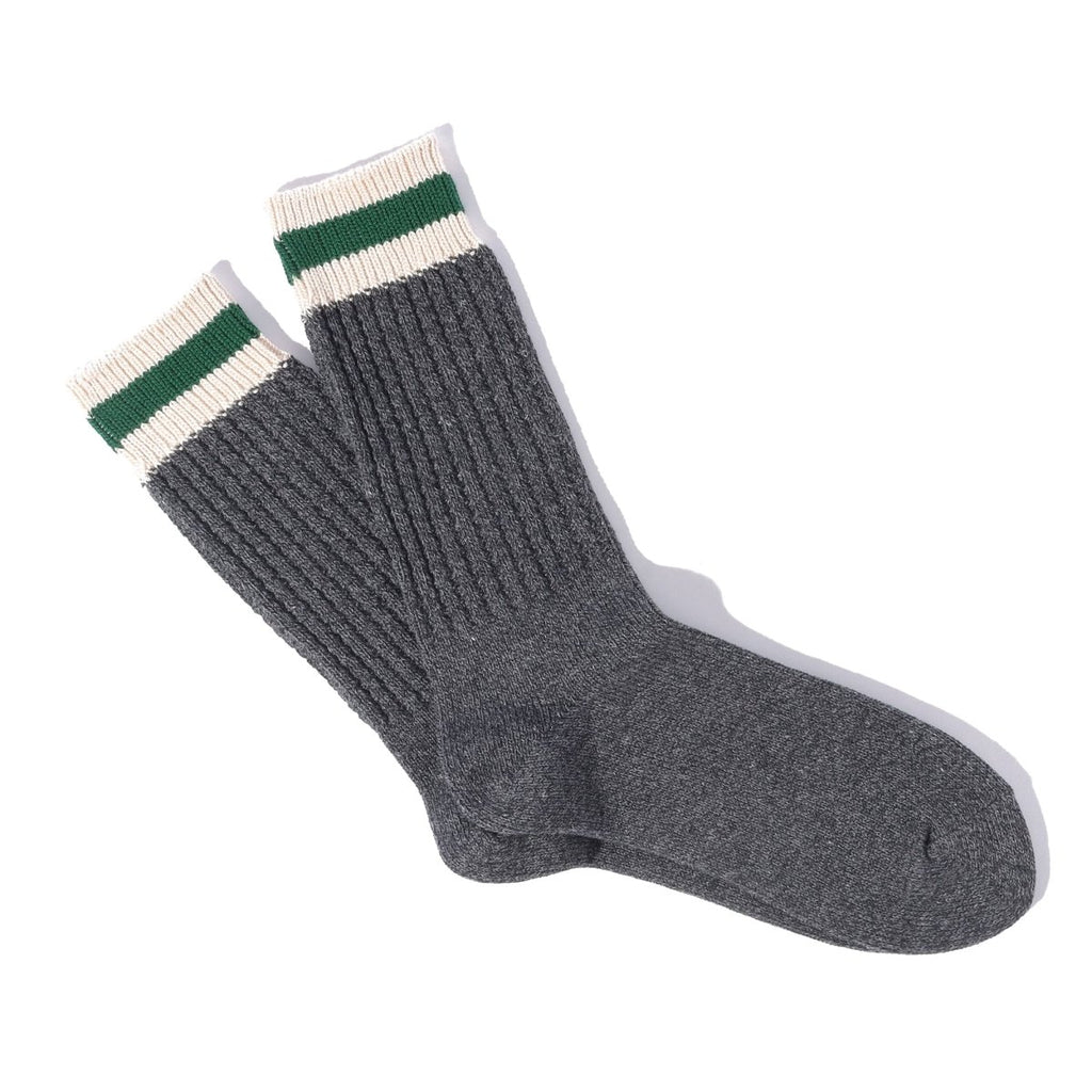 Tuck Cuff Stripes Crew / Charcoal - STER/EO MUCSocksAnonymous IsmGrey